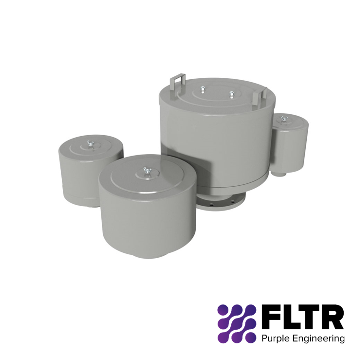 2G QB Series Enhanced Filter Silencers for Blowers Compressors, and Fans - FLTR - Purple Engineering