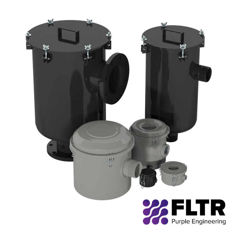 CSL Series Right Angle Inlet Vacuum Filters - FLTR - Purple Engineering